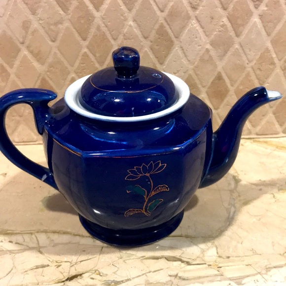 Vintage 1950’s Japanese Blue Ceramic Tea Pot - Picture 3 of 3